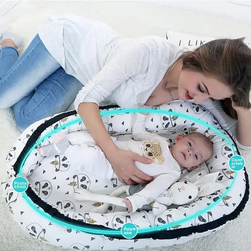 Baby Bassinet for Bed Lounger Breathable Hypoallergenic Bed Cotton Portable Crib for Bedroom Travel - 33005201407