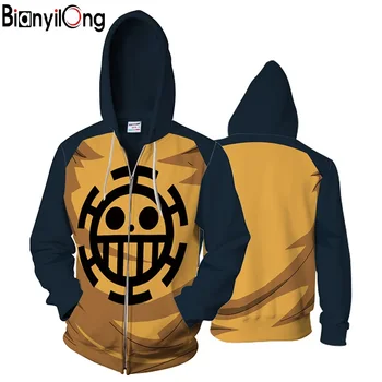 

Trafalgar D Water Law role playing 3D zipper hoodie unisex sweatshirt men's hoodie BIANYILONG brand custom new