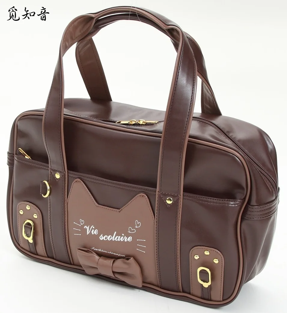 

Adorable Japan Student Ladies Girls Lolita Student Cat Face Designer Jk Uniform Handbag Cute Women Bag