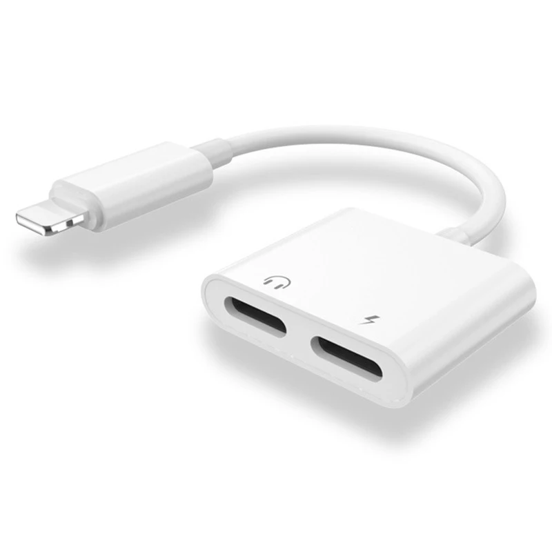 

One Divides Two For IOS Adapter Headphone Charging Cable Support Listening To Music Charging Call drive-by-wire Splitter