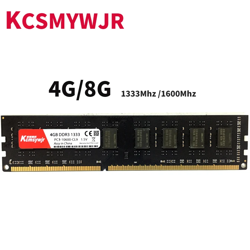 KCMSYWJR Ram DDR3 4 GB 1333 1600 MHz 4G/8G 1333 Mhz 1600 Mhz 10600 12800 ذاكرة عشوائيّة للحاسوب المكتبي 240pin 1.5 V بيع 4 GB/8 GB جديد DIMM
