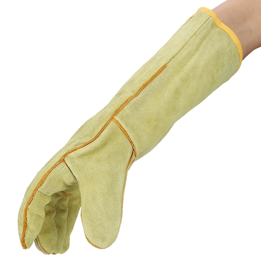 

Safety Gloves Pair of Cow Split Leather Welding Gloves Heat Fire Resistant Work Safety Gloves 2019 NEW