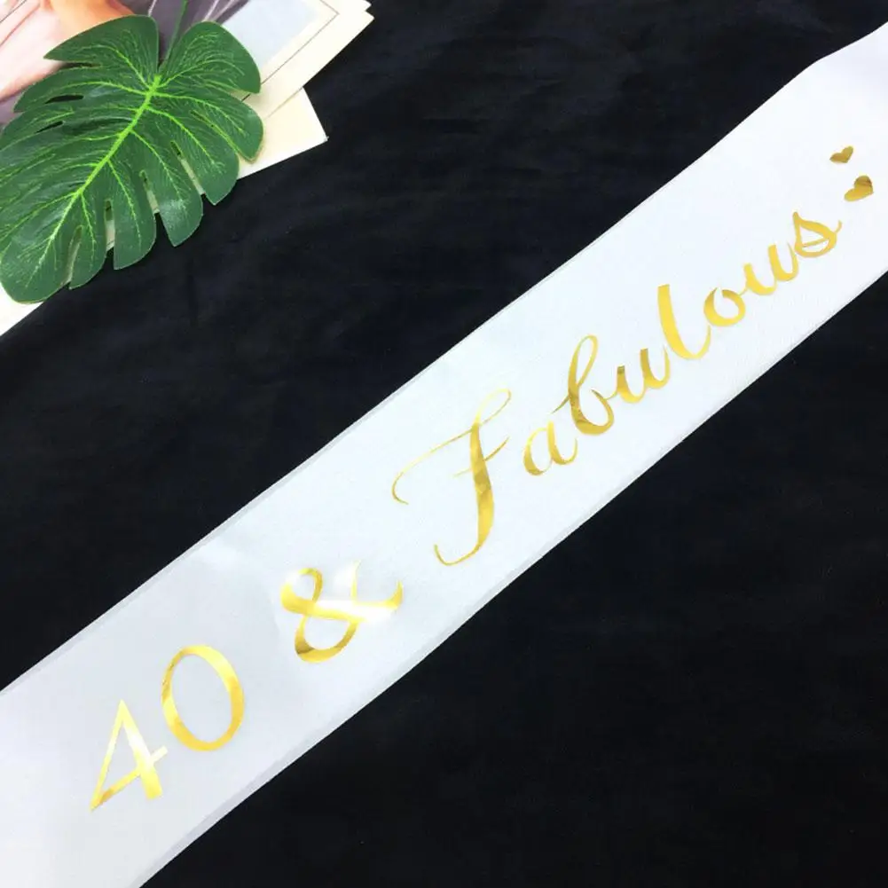 40 & Fabulous Sash 40th день рождения Бронзовый пояс подарок на украшения товары для