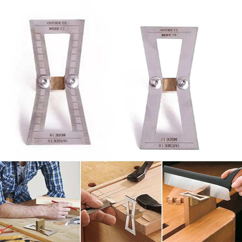 

Dovetail Marker Aluminum Alloy Hand Cut Wood Joints Gauge Dovetail Guide Tool With Scale Dovetail Template Size 1: 5 - 1: 8