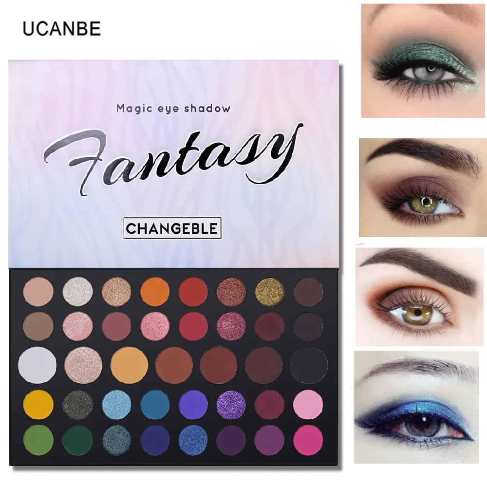 

UCANBE 39Color Shimmer + Matte Eyeshadow Palette Highlight Glitter Metallic Pearlescent Eye Palette Blusher Powder Makeup TSLM2