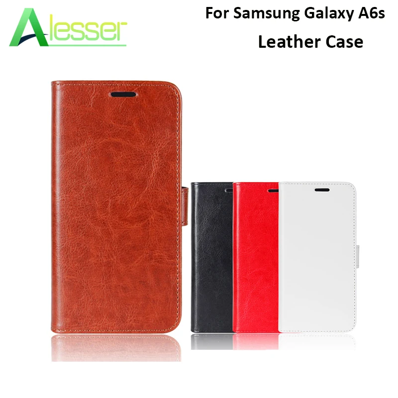 Alesser для samsung Galaxy A6s кожаный чехол флип натуральная кожа телефона с кармашком