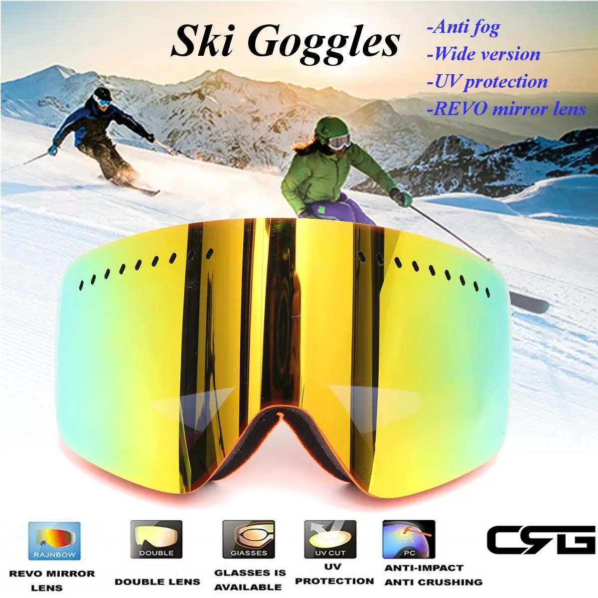 Snow Sport Professional Skiing Snowboard Goggles Dirt Bike Glasses Anti
