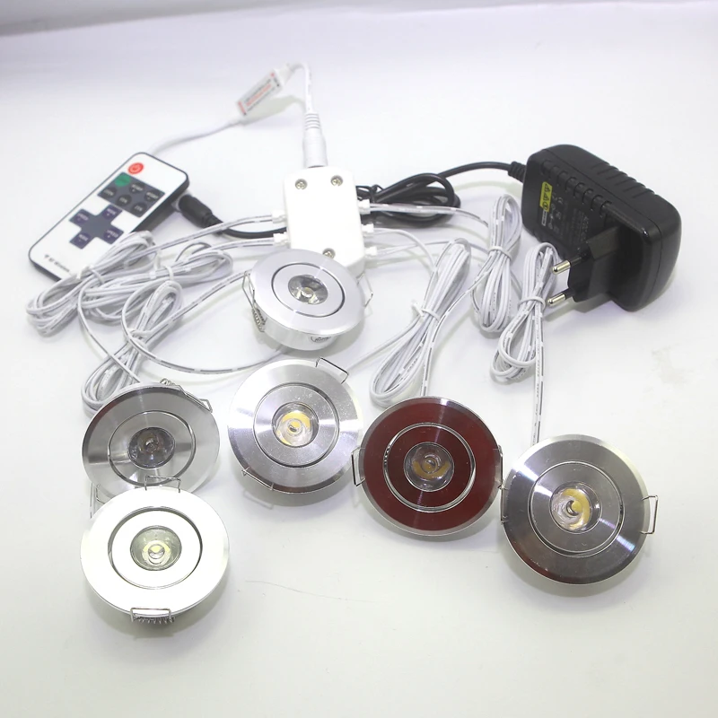 

Mini LED Spotlight 1.5W DC12V Downlights Ceiling Lamp Adapter Dimmer For Home Cabinet Kitchen Showcase Cupboard Decorative Light