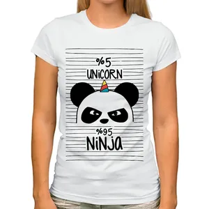 cute panda ninja keep calm and be a pandicorn funny t shirt Women new white o-neck casual kawaii girls tshirt femme cute panda ninja keep calm and be a pandicorn funny t shirt Women new white o-neck casual kawaii girls tshirt femme