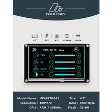 Nextion Enhanced NX4827K043-4,3 ''HMI интеллектуальный сенсорный дисплей USART TFT lcd модуль EEPROM Встроенный RTC, GPIOs