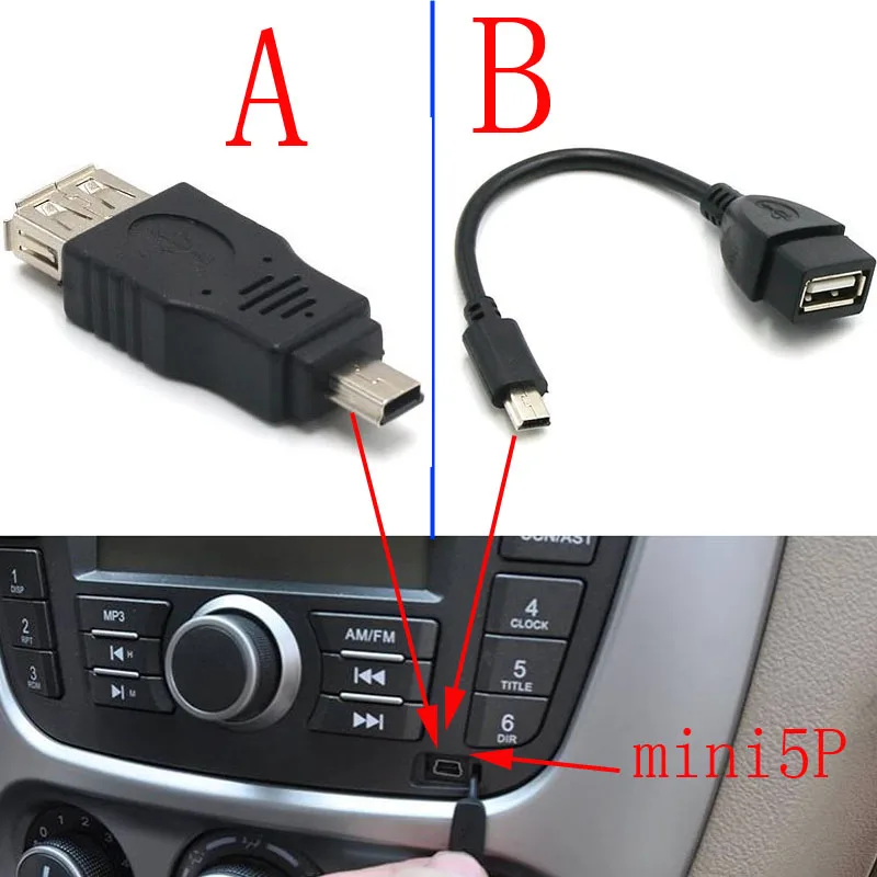 100 шт./лот проверка перед отправкой USB A переходник с женского на мини B мужским
