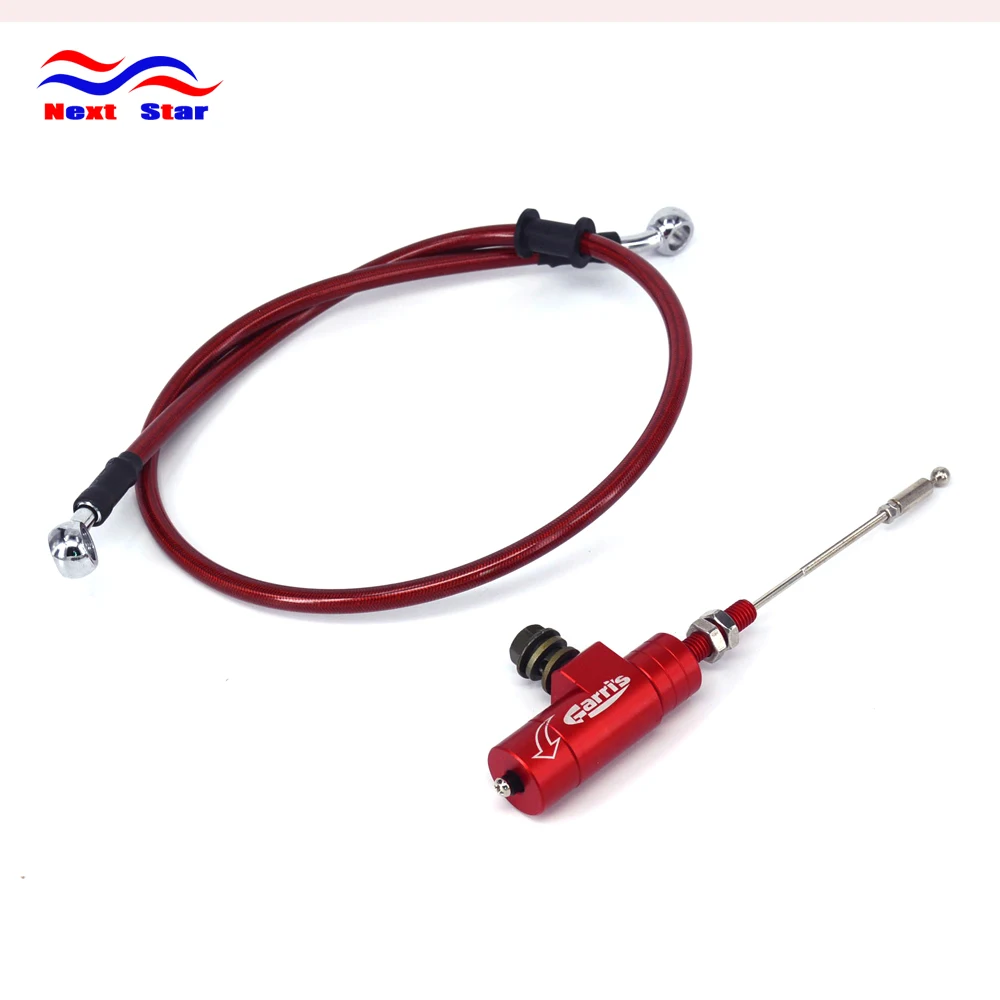 CNC Red Hydraulic Clutch Cylinder Rod & 1200MM Hose For Street Bike