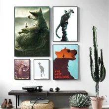 Póster Vintage pintado a mano The Last Guardian, pintura al óleo sobre lienzo, murales artísticos para pared, cuadros para decoración de sala de estar