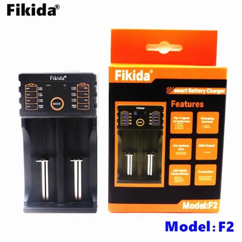 Зарядное устройство Fikida F2 18650 1,2 v 3,7 v 3,2 v 3,2 v 3,85 v Aa/Aaa 18350 26650 10440 14500 16340 25500 Nimh зарядное устройство для литиевых батарей