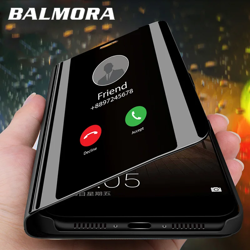 Balmora Clear View умный зеркальный чехол для телефона Iphone 8 7 6 6s Plus X XR XS MAX откидной
