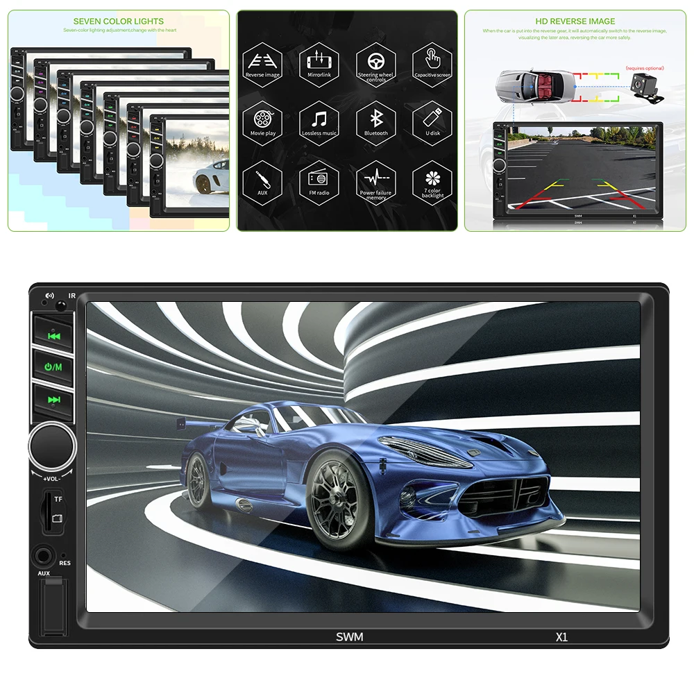 

X1 7 Inch Car Mp5 Player Supporting Android (8.1) / IOS Car Multimedia Player Autoradio 2din Screen Video MP5 Player Car