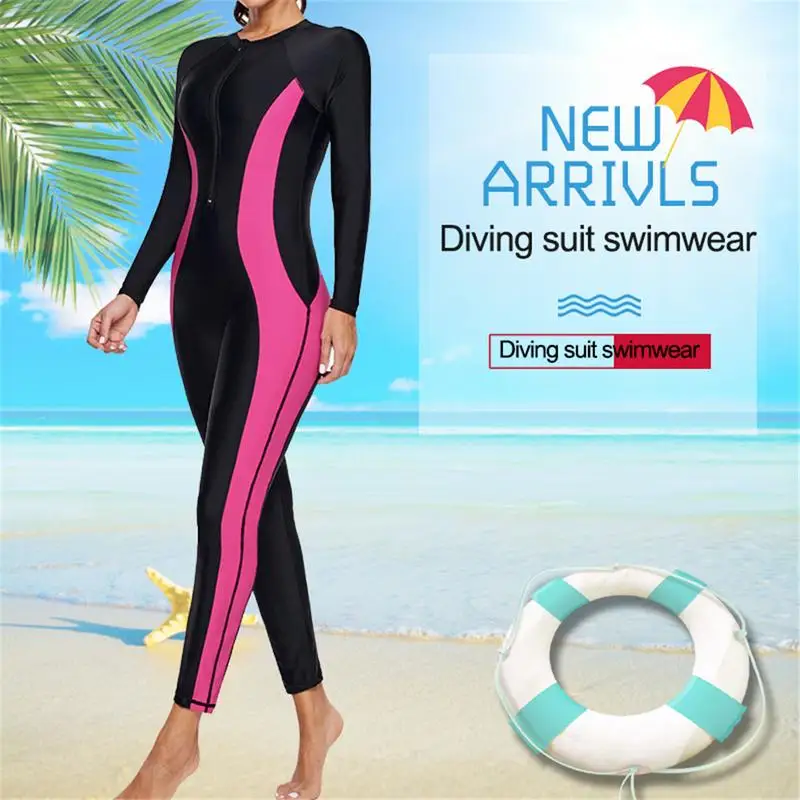 Better Hourglass Accent Zip Front Wetsuit Female Full Body Rashguard Long Sleeve Swimsuit Jellyfish Suit Snorkeling Surfing Dive | Спорт и