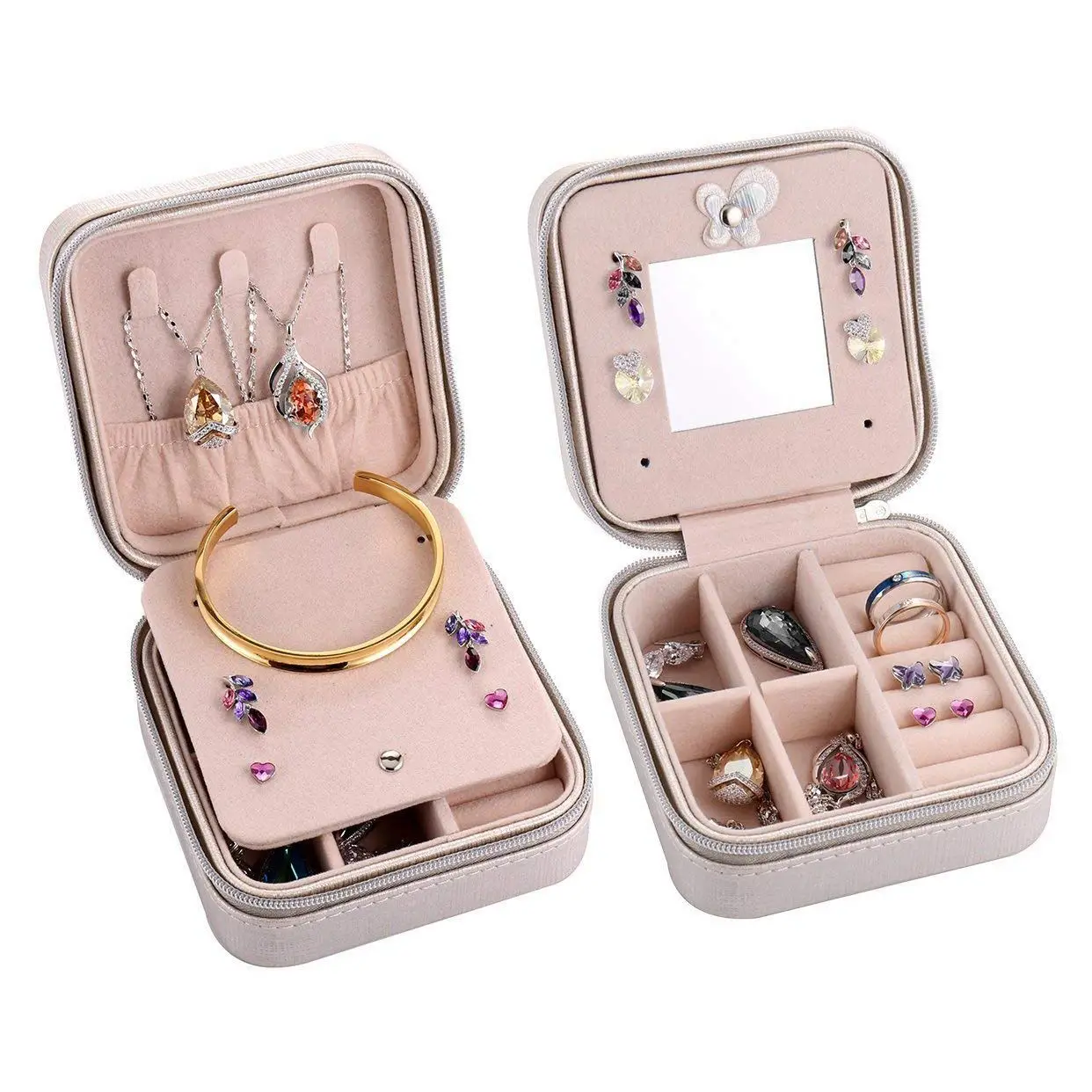 Portable Jewelry Case Travel Earring Ring Necklace Accessories