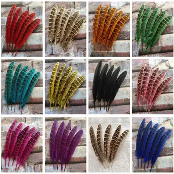 

Hot sales 500 pcs pretty 10-15cm/4-6inch high quality natural pheasant feathers 11 colors Jewelry Christmas Holiday Decoration