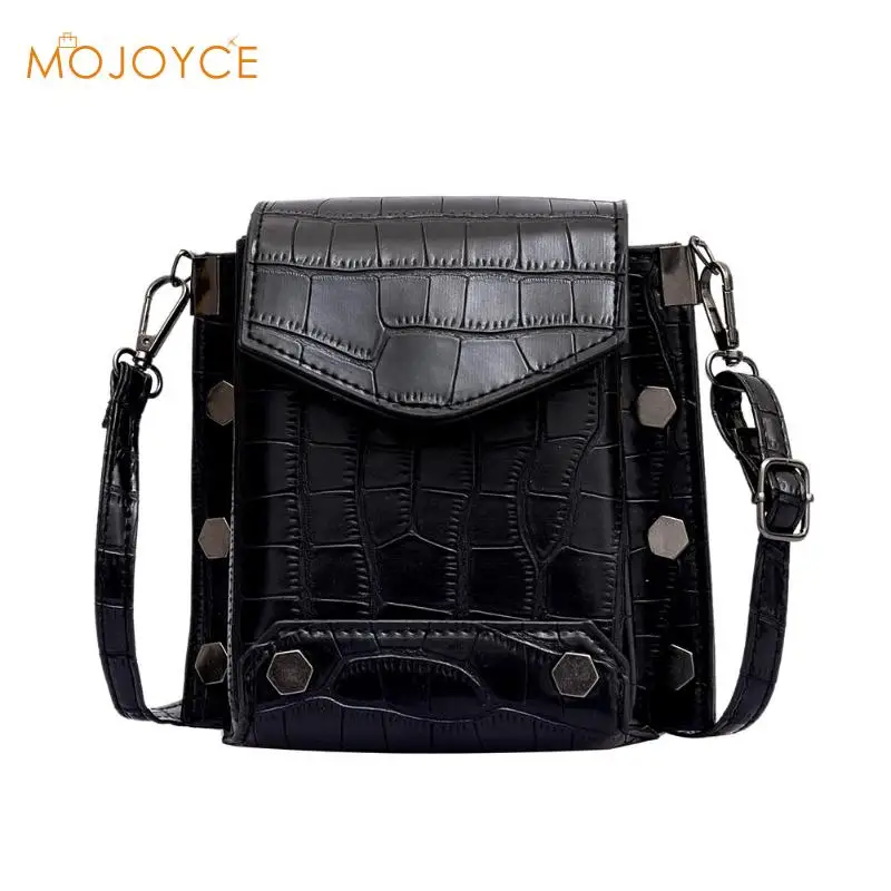 

Rivet Stone Pattern Handbags Women Messenger Leather Shoulder Crossbody Bag