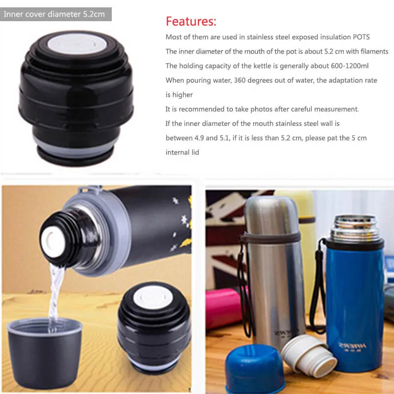 Outdoor Travel Cup Vacuum Flask Lid Universal Drinkware Mug Outlet Bullet Flask Cover Thermos Accessories Plastic Thermos Cover 3