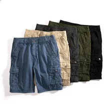 Мужские брендовые новые летние камуфляжные Хлопковые Бриджи с несколькими карманами, мужские однотонные повседневные камуфляжные шорты до колен, большие размеры 40