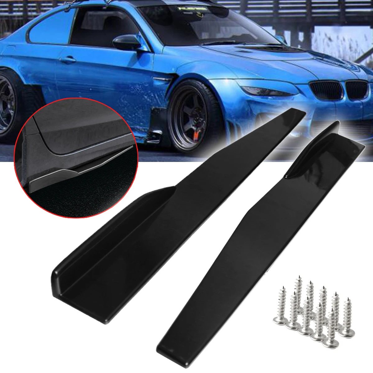 1Pair Universal Car Side Skirt Rocker Splitters Winglet Side Wings