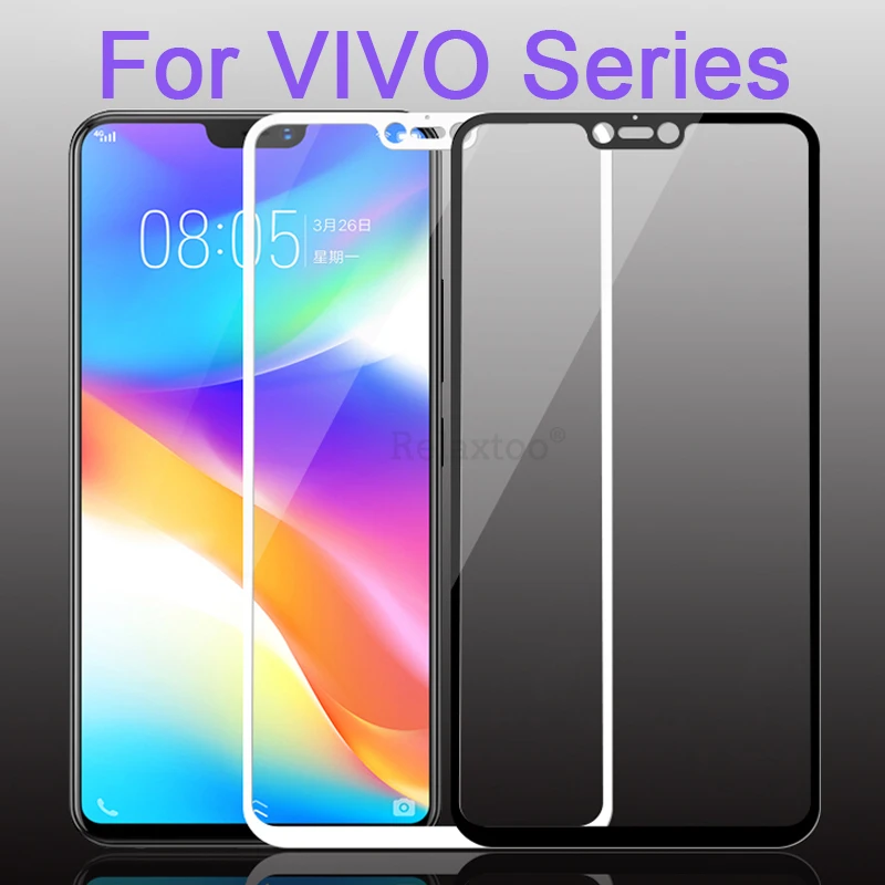 Закаленное стекло с полным покрытием для Vivo V9 y81 протектор экрана vivi viva Y 81 V 9