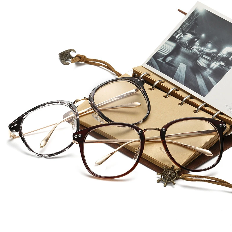 Винтажная негабаритная зрелищная оправа для очков для мужчин и женщин, дизайнерская металлическая оправа для очков, прозрачные линзы, оптические очки для женщин и мужчин