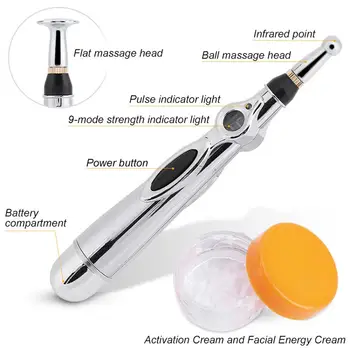 

Meridian Energy Pen Electric Laser Acupuncture Pen Tens Pulse Massager Therapy Back Pain Relief Body Acupoint Massage Beauty Set