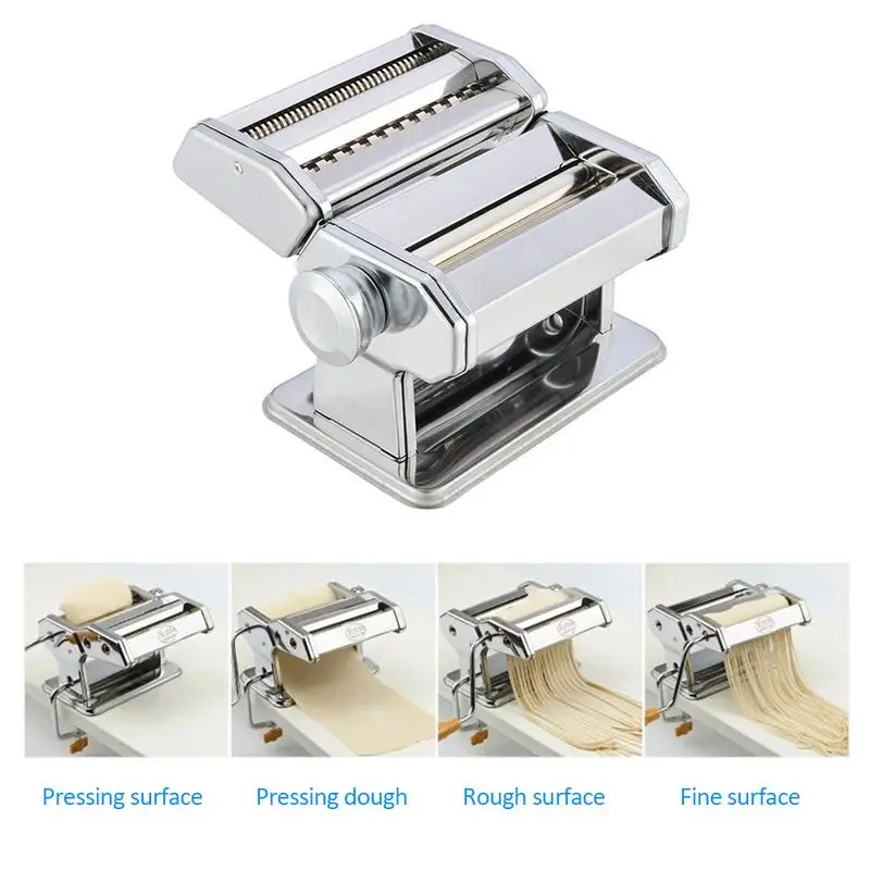 

High Quality Stainless Steel Pasta Maker Hand-crank Noodle Making Machine Freshest Spaghetti Press Machine Adjustable Thickness