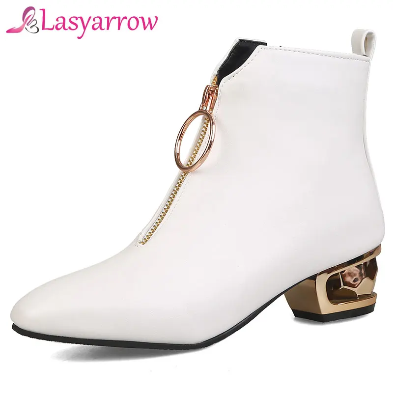 Lasyarrow Large Size 33 48 Women's Shoes Autumn Winter Ankle Boots For