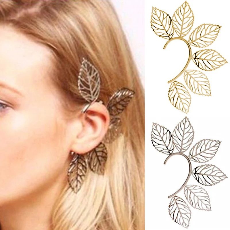 

Fashion 1PC Exaggeration Leaf Women Ear Clips Beautiful Seaside Silver Color Earrings Party Jewelry Gifts