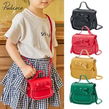 2019 marke Neue Kleinkind Baby Messenger Taschen Kinder Kinder Mädchen Prinzessin Schulter Tasche Handtasche Solide Bowknot Prinzessin Münze Geldbörsen