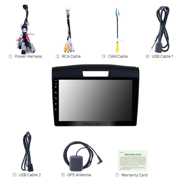 Best Harfey 9 Inch Car Radio GPS Navigation System For Honda CRV 2011-2015 With Remote Control Bluetooth Touch Screen 3