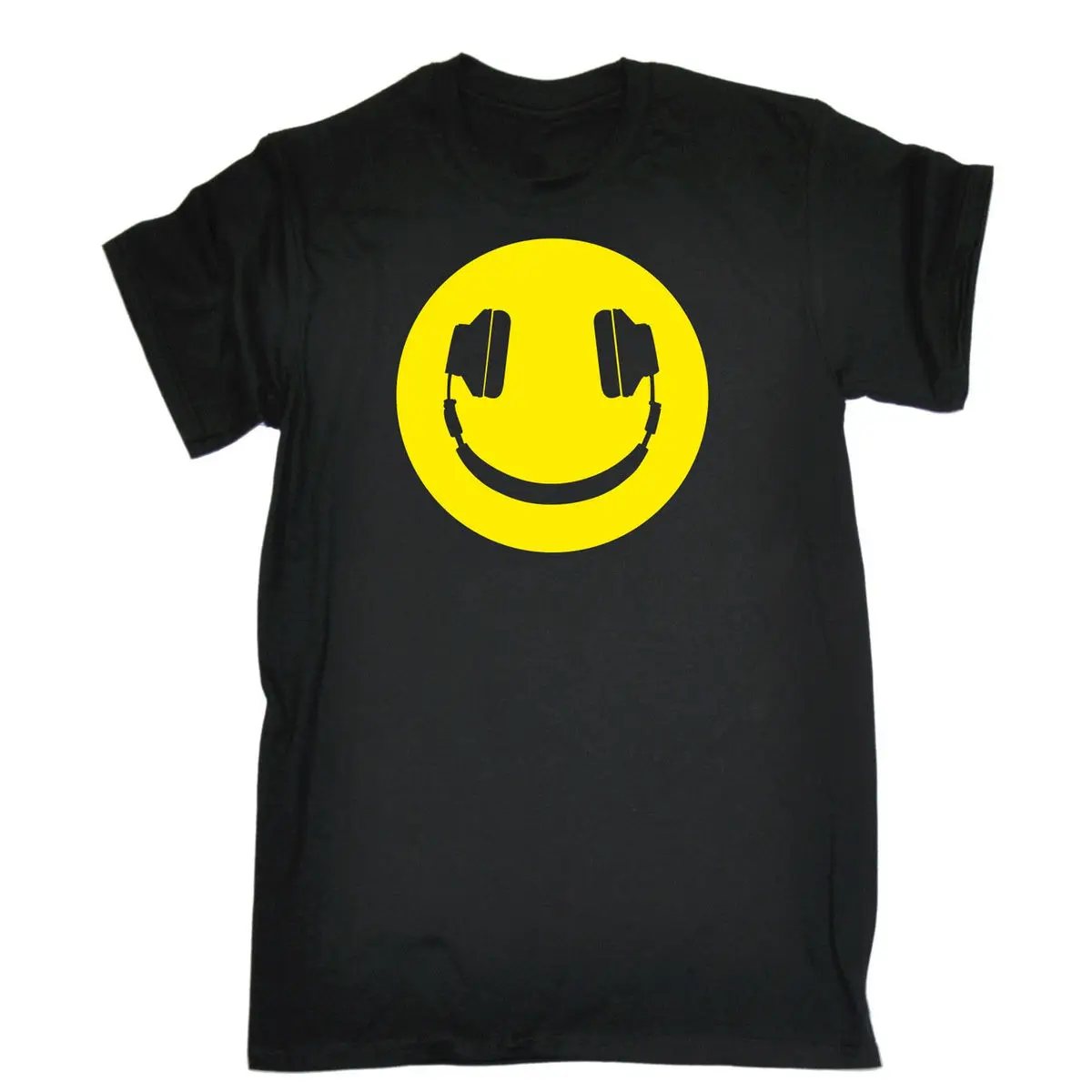 

Yellow Headphone Smiley T-SHIRT Tee Dj Party Dance Rave Funny Birthday Gift 123t Personalized T Shirt T Shirt
