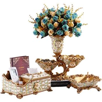 

Handmade European living room tea table decoration, home TV cabinet decoration, tissue box, fruit tray ashtray vase creative