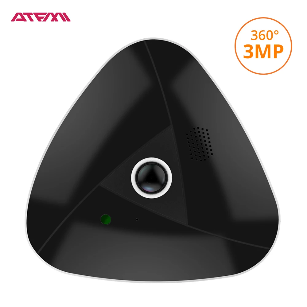 

ATFMI Q5 3MP VR Wireless IP Camera 360 Degress Panoramic Smart Mini Wifi Cam Motion Detection Night Vision Fisheye Home Security