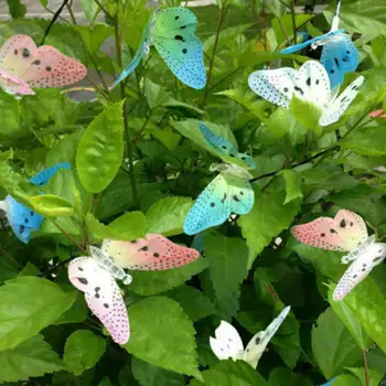 

12 LED Solar Fiber Simulation Butterfly Shape Solar Light String Outdoor Garden Lights Home Party Decorations