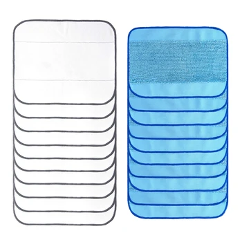 

FUNN-20-pack Mixed Microfiber Mopping Cloths 10 Wet+10 Dry Washable&Reusable Mop Pads Fits iRobot Braava 380 380t 320 321 Mint