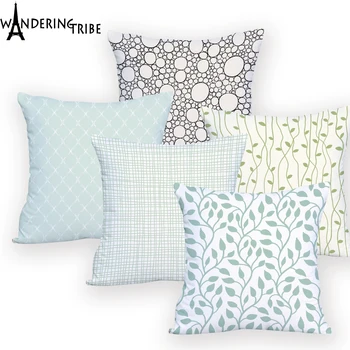 

Geometirc Stripe Cushion Cover Custom Pillowcase For Pillow Fancy Cover Cushion Plant Leaves Throw Pillows Almofadas Decorative