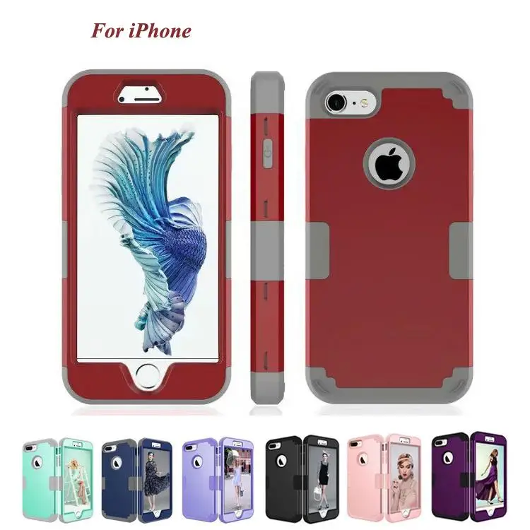 For iPhone 8 Plus Heavy Duty Armor Shockproof Hybrid Tough Hard Case Cover |