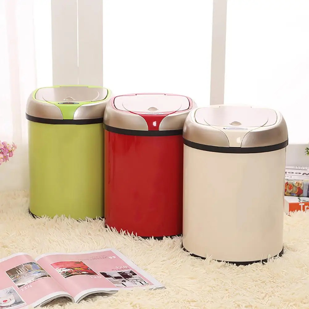 

1 Pc 6/8L Induction Trash Can Smart Sensor Automatic Rubbish Dustbin Home Kitchen Stainless Steel Toilet Waste Rubbish Bin