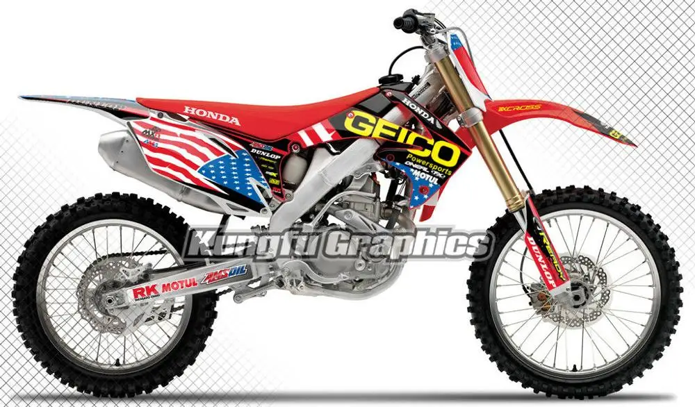 

KUNGFU GRAPHICS Personalised Stickers Set Wraps Motocross Decals Vinyl for Honda CRF 250R CRF 250 R CRF250R 2010 2011 2012 2013