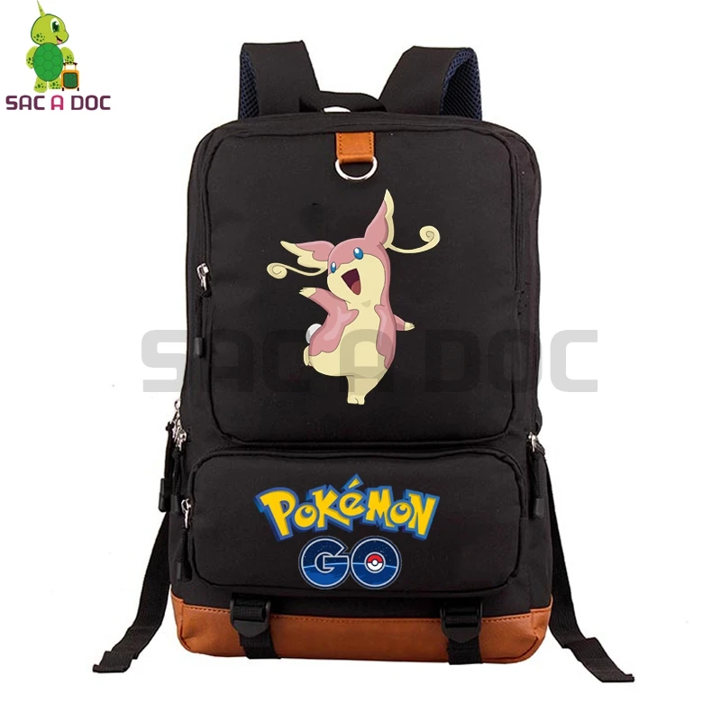 

Pokemon Go Audino School Bag Laptop Backpack for Teenage Boys Girls Canvas Book Bags Women Men Large Capacity Daily Backpack