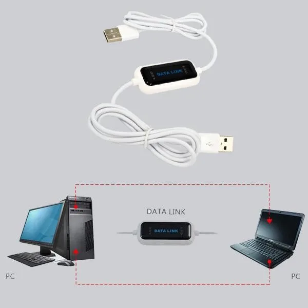 Kebidu USB ПК к ПК онлайн Share Sync Link чистая прямая передача данных файл мост для передачи светодиодный кабель легко копировать между 2 компьютером