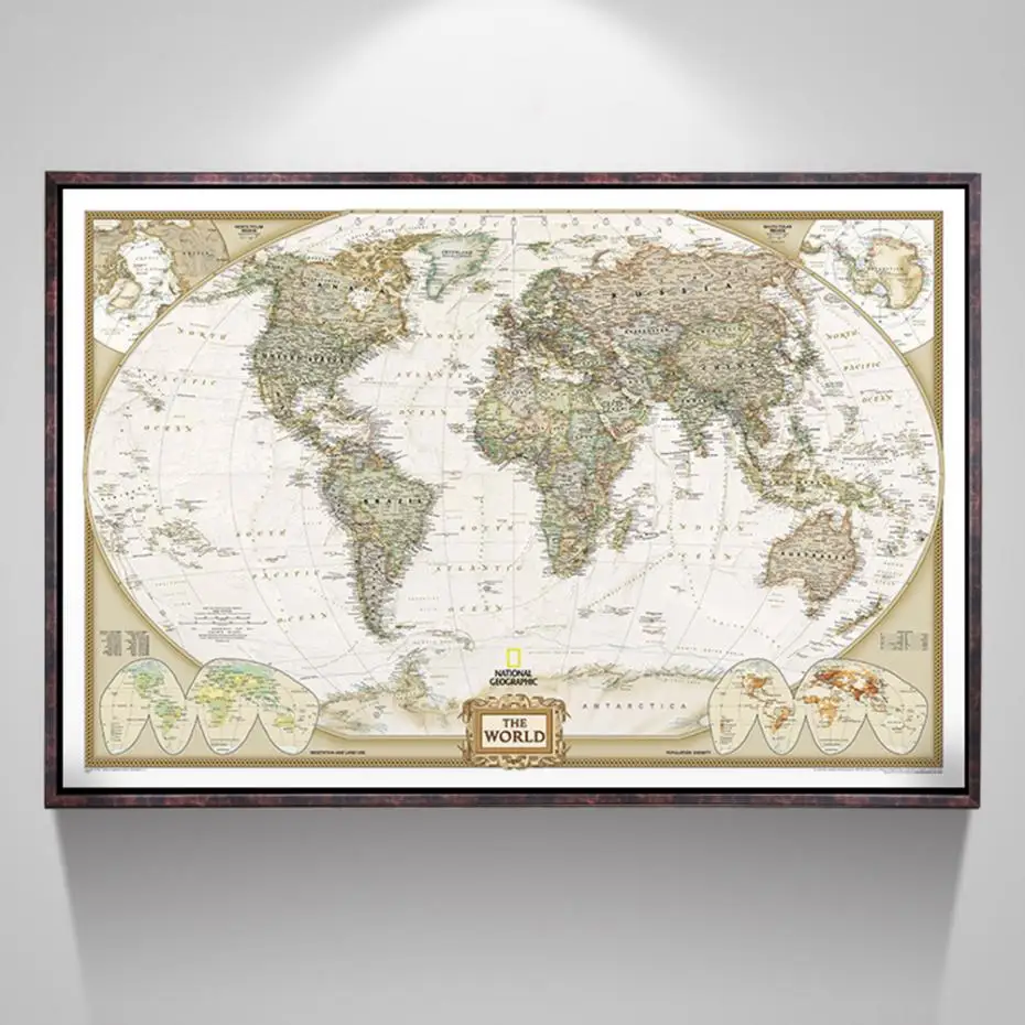 Большая винтажная карта мира 72x48 см офисные принадлежности подробная Античная Карта мира Плакат Настенная карта Ретро бумага матовая крафт-бумага