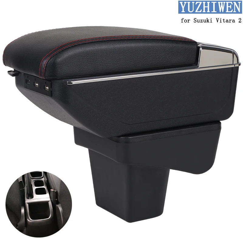 Koop Voor Suzuki Vitara Armsteun Doos Vitara 2 Universele Auto Centrale Armsteun Opbergdoos bekerhouder asbak modificatie accessoires