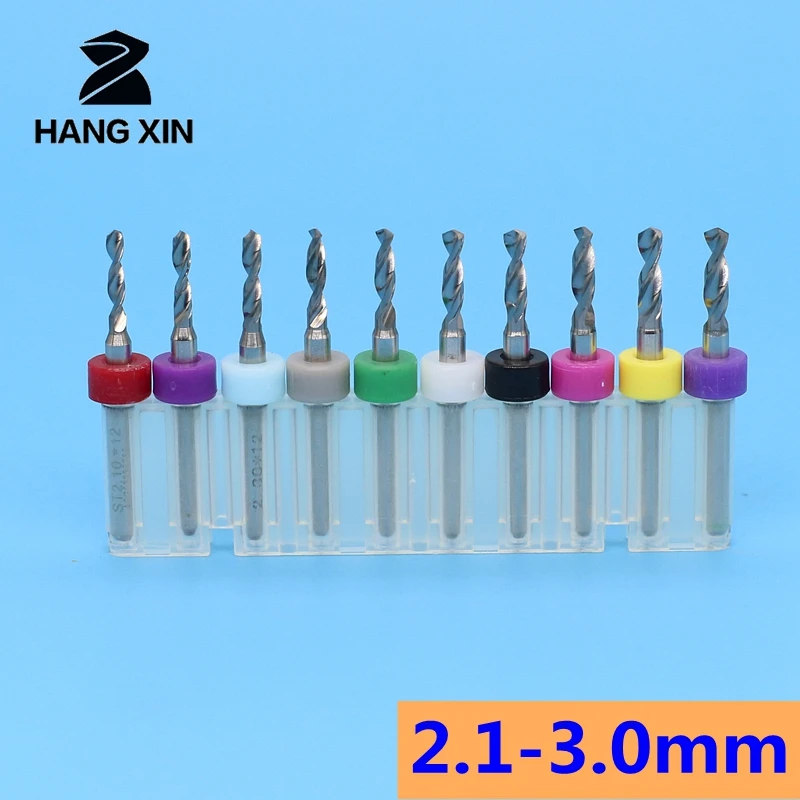 

10pcs 2.1mm-3.0mm Carbide PCB Drill Bit CNC Router Wood Metal Wood Cutting Board Engraving Exercise Tool