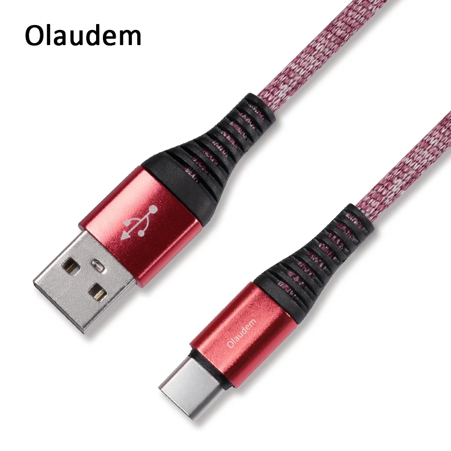 Olaudem Cotton Braided USB Charger Type C USB C Charging